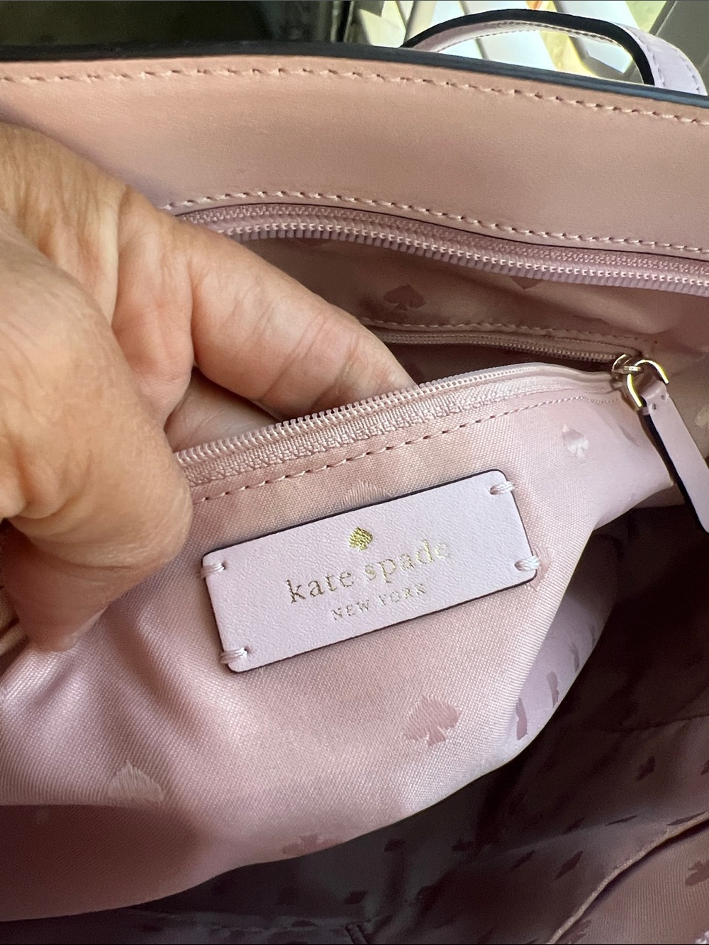 Kate Spade, Large, blush pink leather tote, EUC - Picture 9 of 13